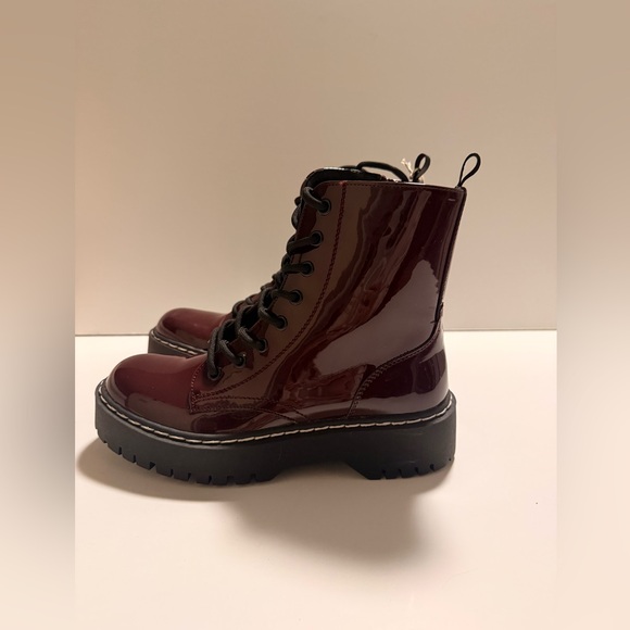 Sincerely Jules Burgundy Lace-Up Boots - Picture 2 of 7